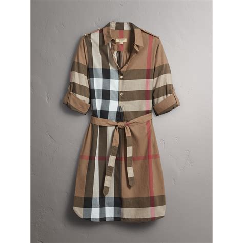 womens burberry style shirt 1731|Check Cotton Shirt in Husk .